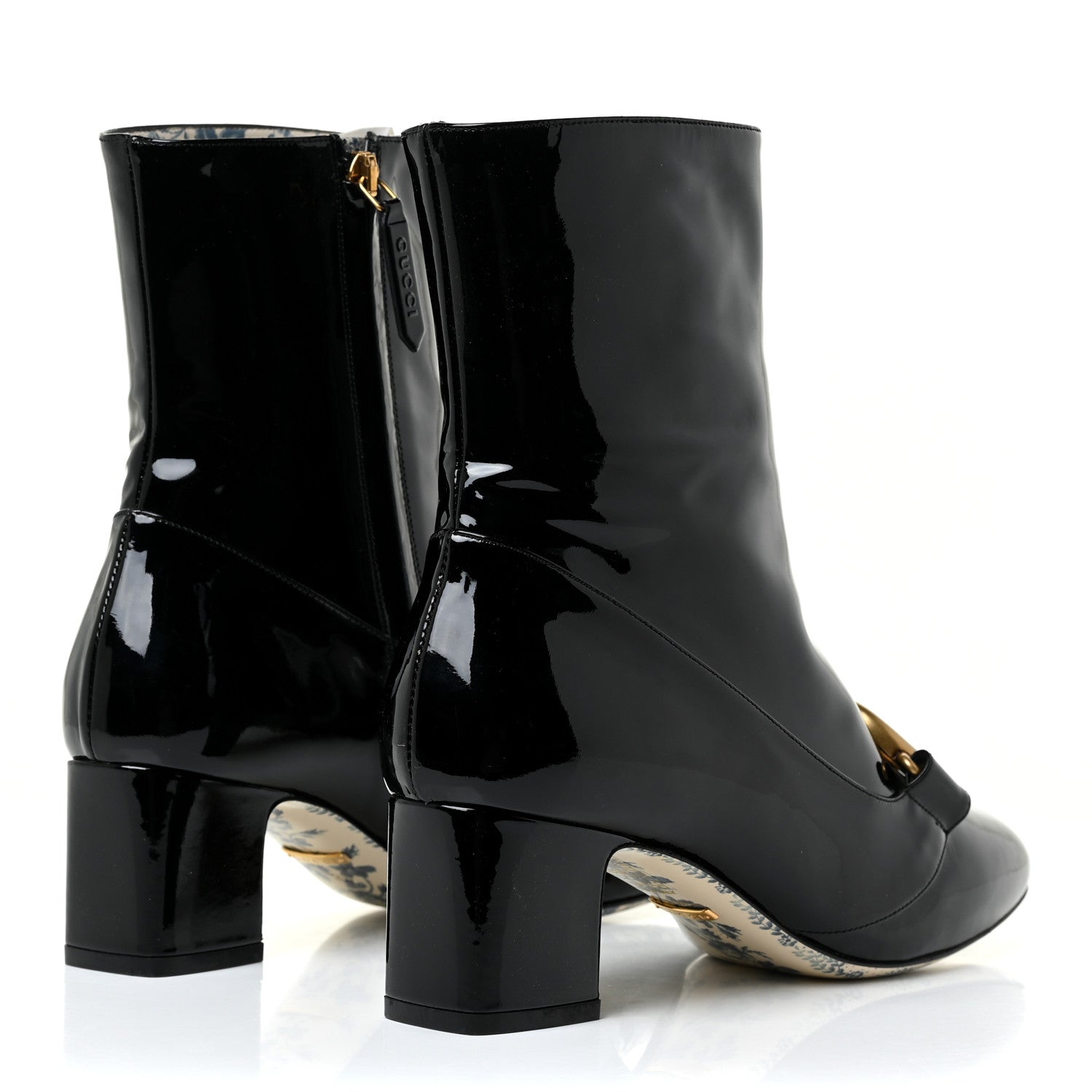 Gucci Vernice GG Victoire 55mm Ankle Boots 38 Black 4 of 12