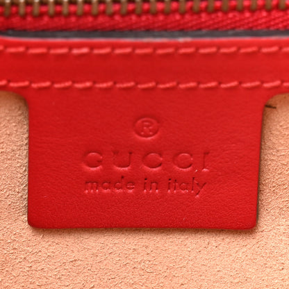 Gucci Calfskin Matelasse Sylvie Web Small GG Marmont Top Handle Shoulder Bag Hibiscus Red 6 of 13