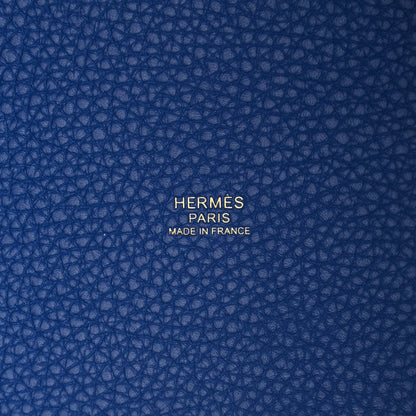 Hermes Taurillon Clemence Picotin Lock 18 PM Bleu Electrique 6 of 11