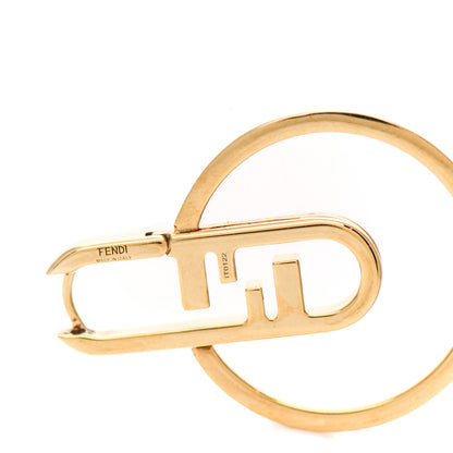 Fendi Metal FF O'Lock Hoop Earrings Gold 3 of 3