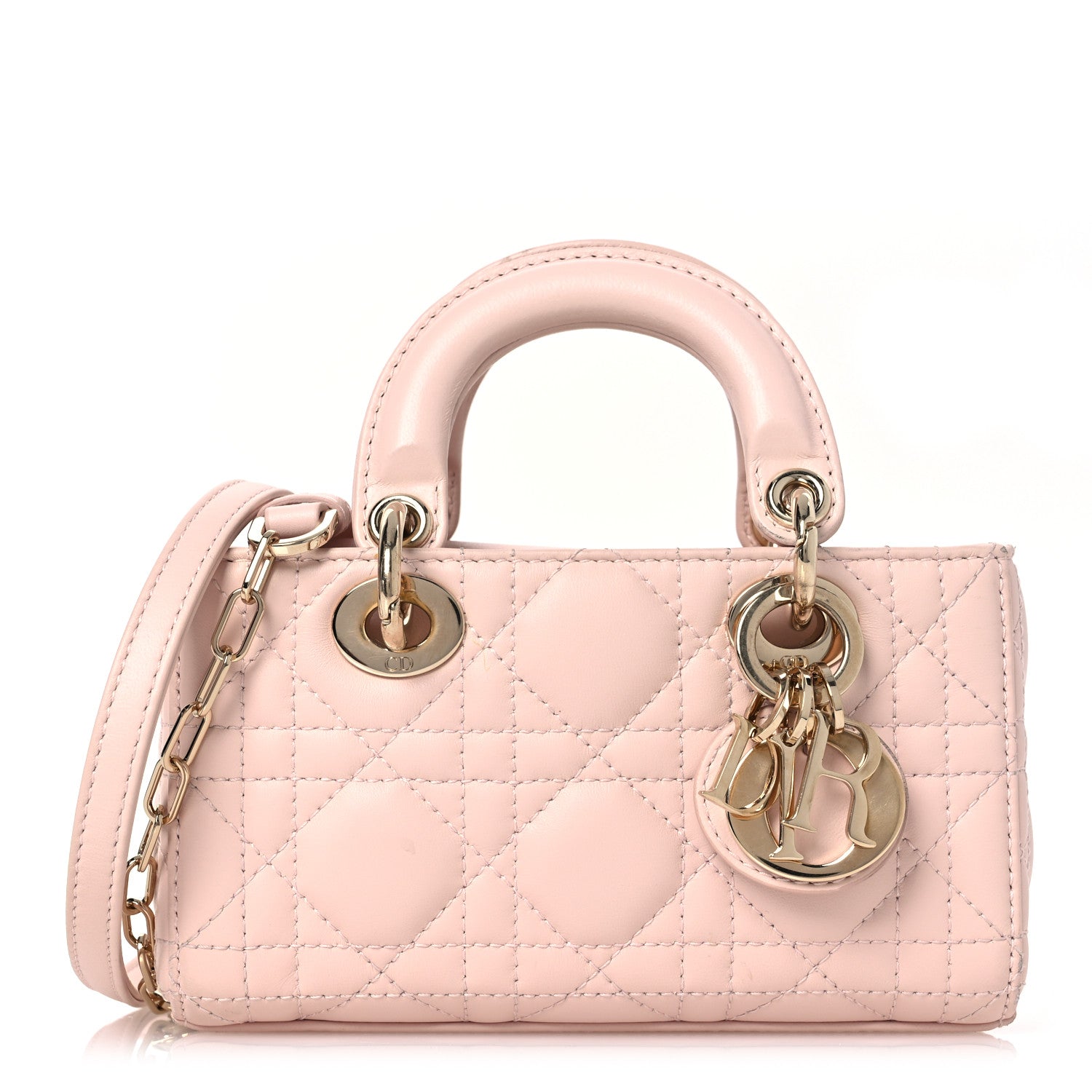 Christian Dior Lambskin Cannage Micro Lady D-Joy Rose Poudre 1 of 17