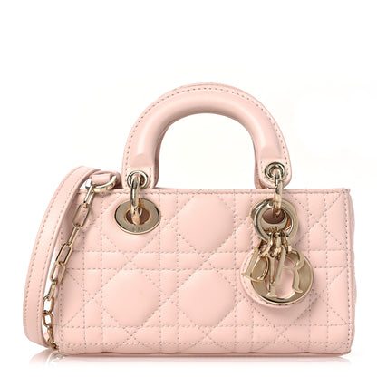 Christian Dior Lambskin Cannage Micro Lady D-Joy Rose Poudre 1 of 17