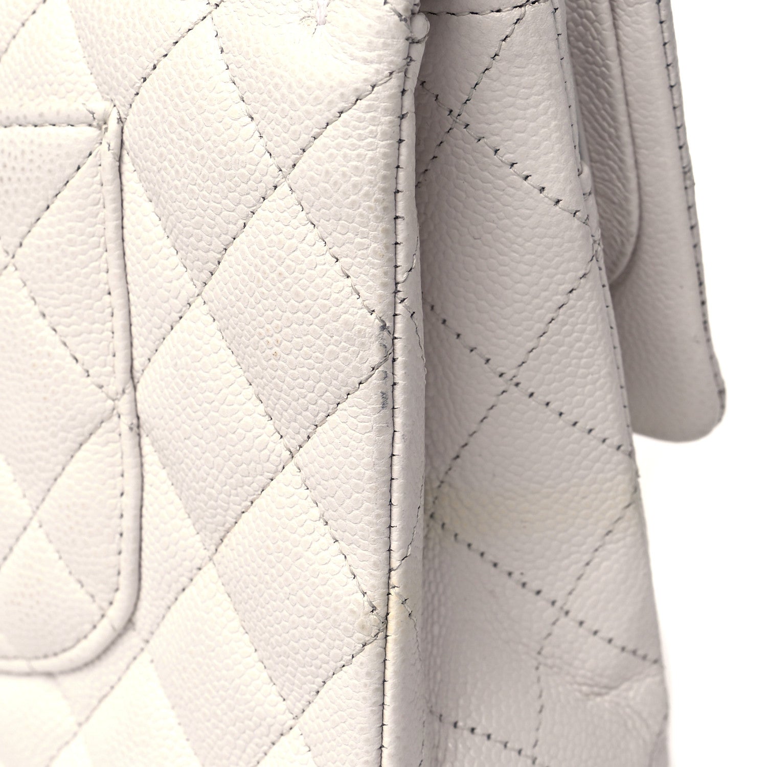 Chanel Caviar Quilted Medium Double Flap White 16 of 18