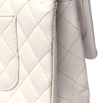 Chanel Caviar Quilted Medium Double Flap White 16 of 18