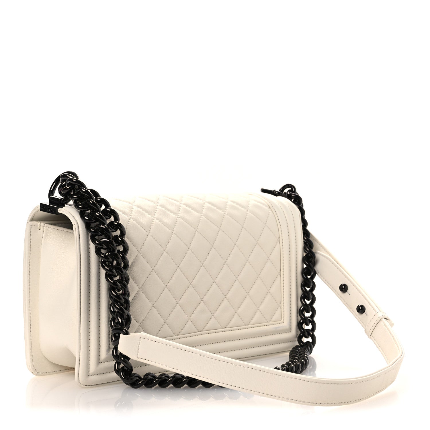 Chanel Calfskin Quilted Medium Boy Flap White 3 of 12