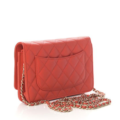 Chanel Caviar Quilted Wallet On Chain WOC Orange 3 of 10
