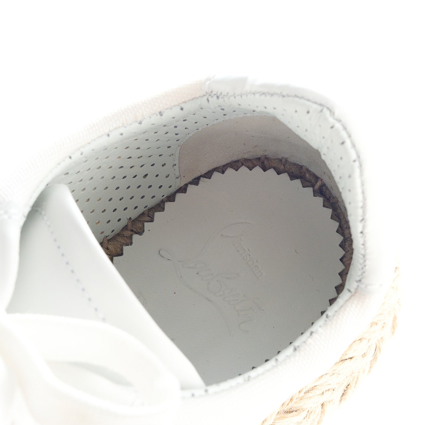 Toile Calfskin Espasneak Flat Sneaker 37 Ivory