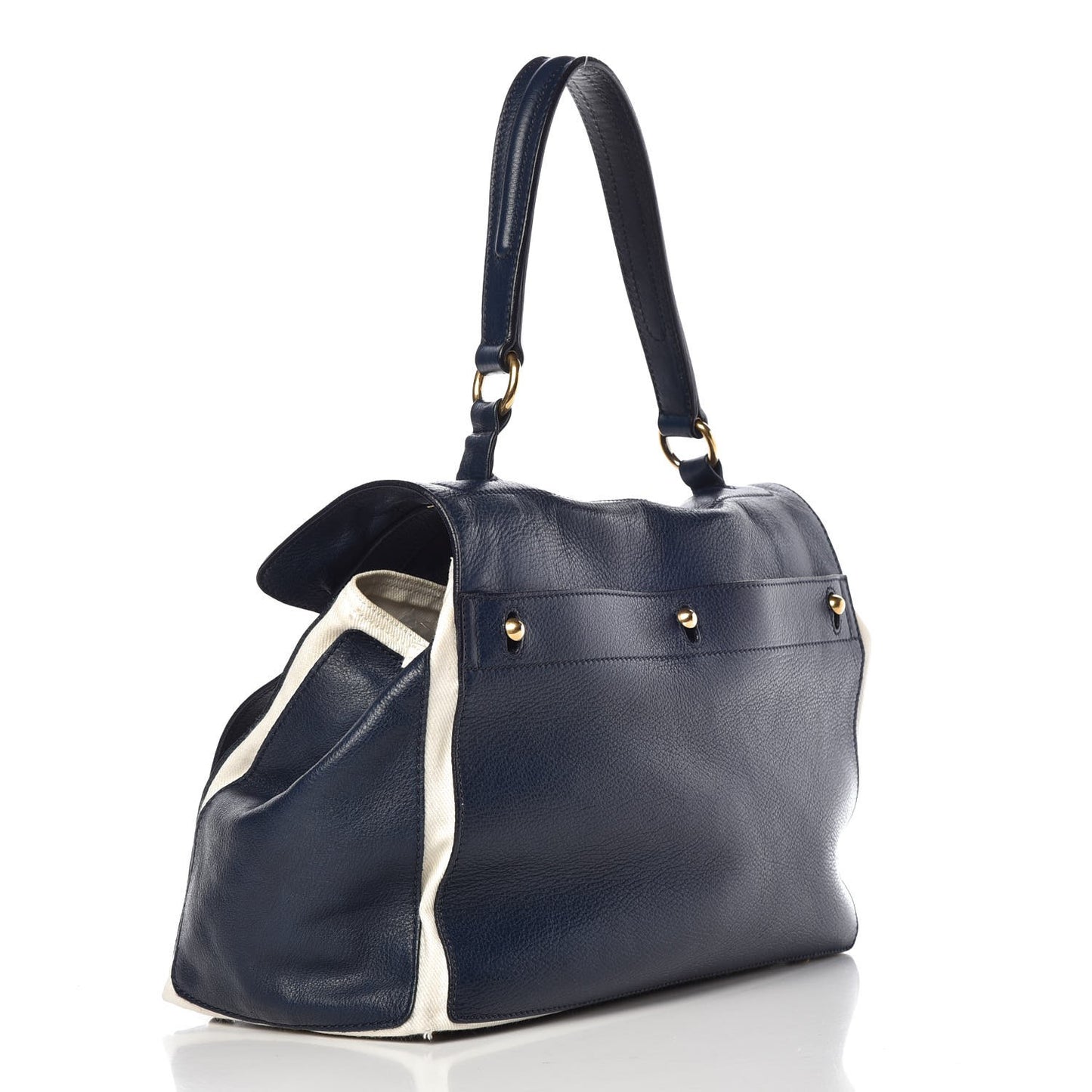 Calfskin Canvas Medium Muse Two Blue