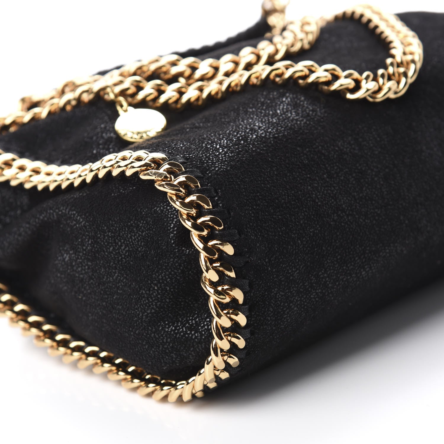 Stella McCartney Shaggy Deer Mini Falabella Fold Over Tote Black 7 of 10