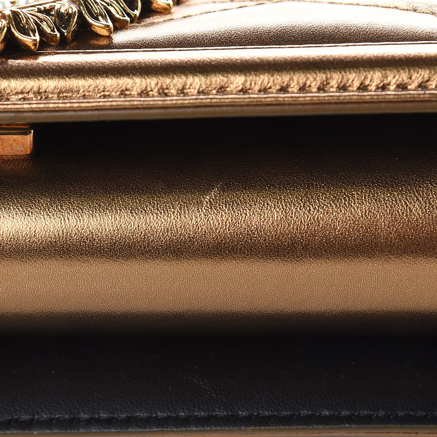 Dolce & Gabbana Metallic Calfskin Medium Devotion Crossbody Bag Gold 8 of 12