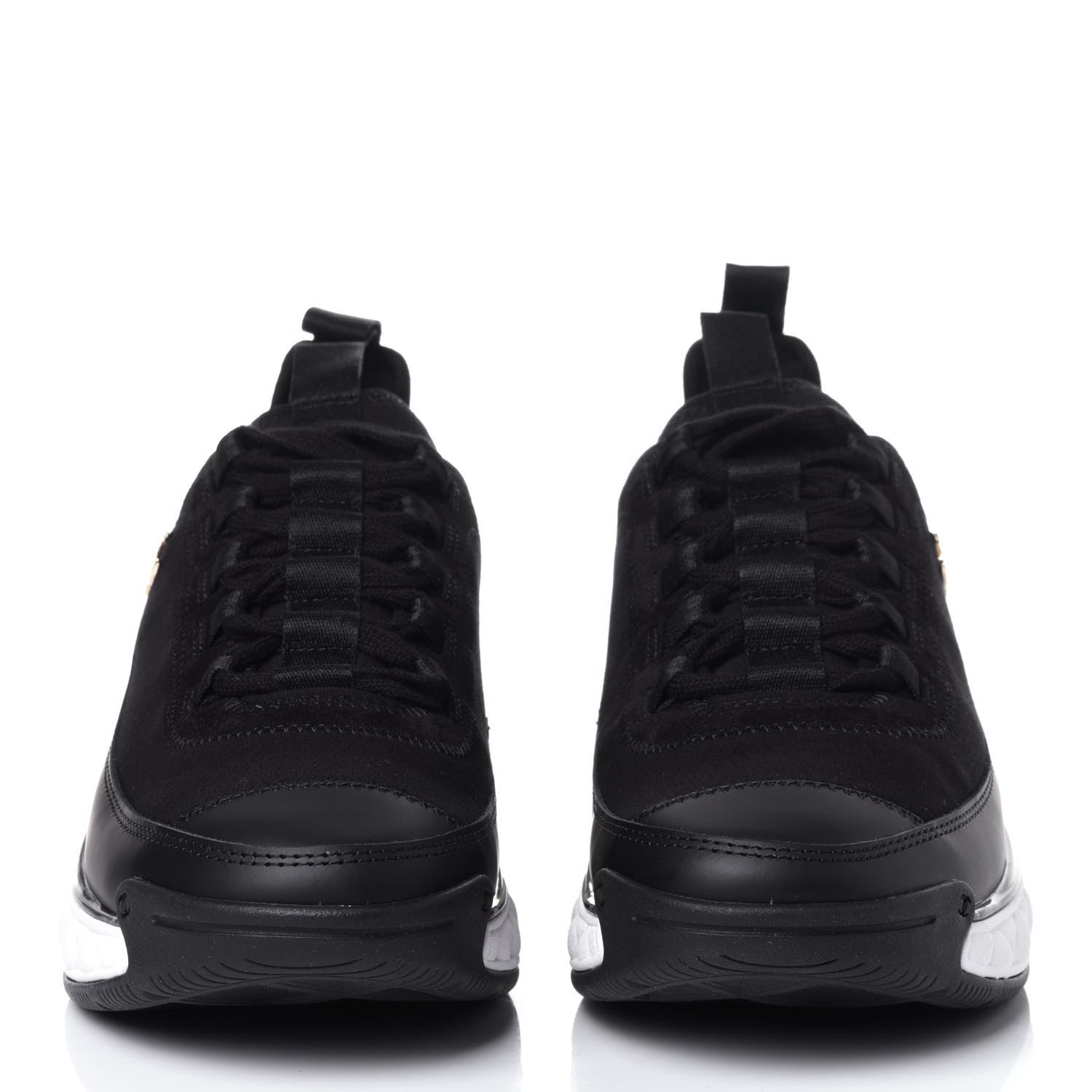 Chanel Velvet Calfskin Mixed Fibers CC Sneakers 37 Black 2 of 12