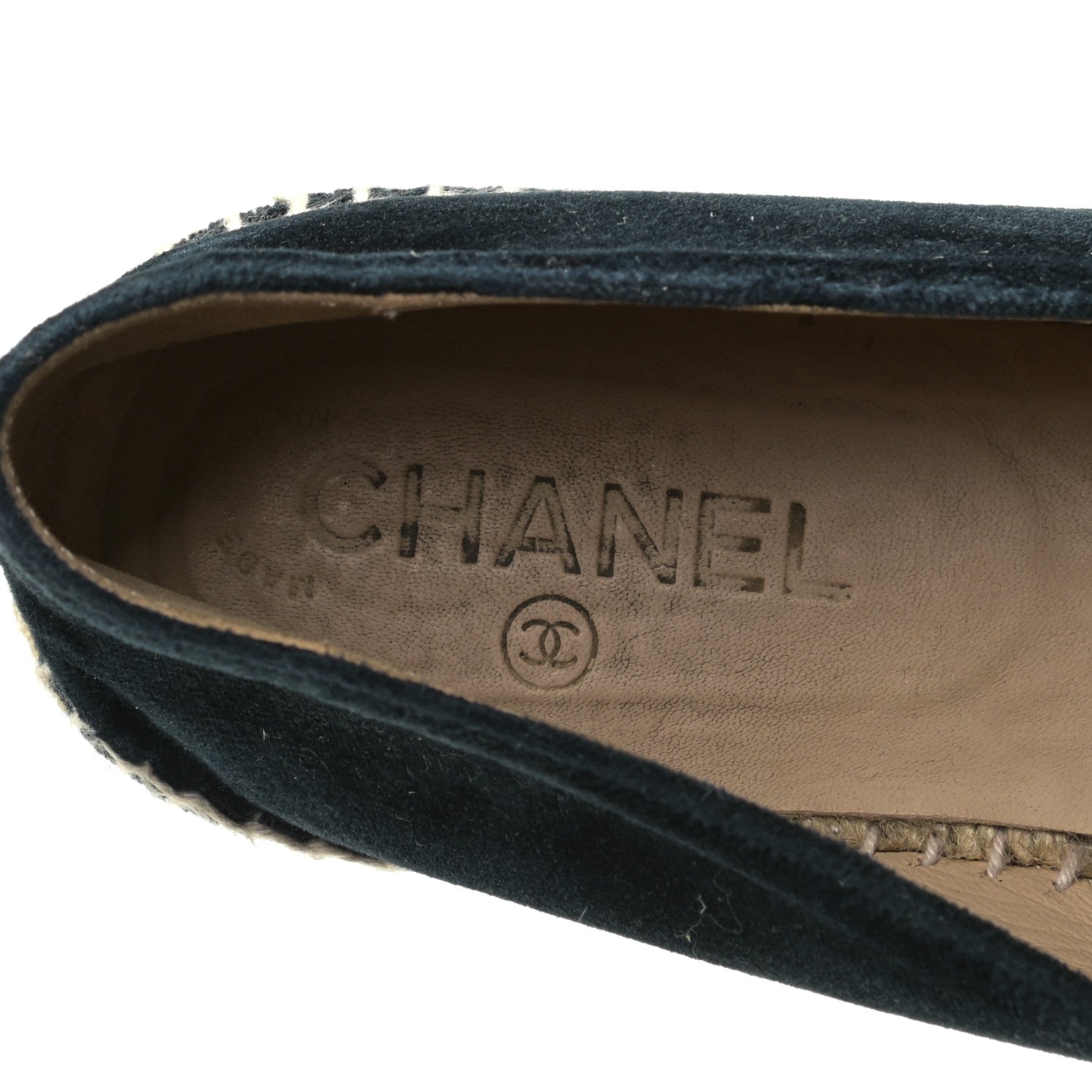 Chanel Velvet CC Espadrilles Dark Navy Black 7 of 8