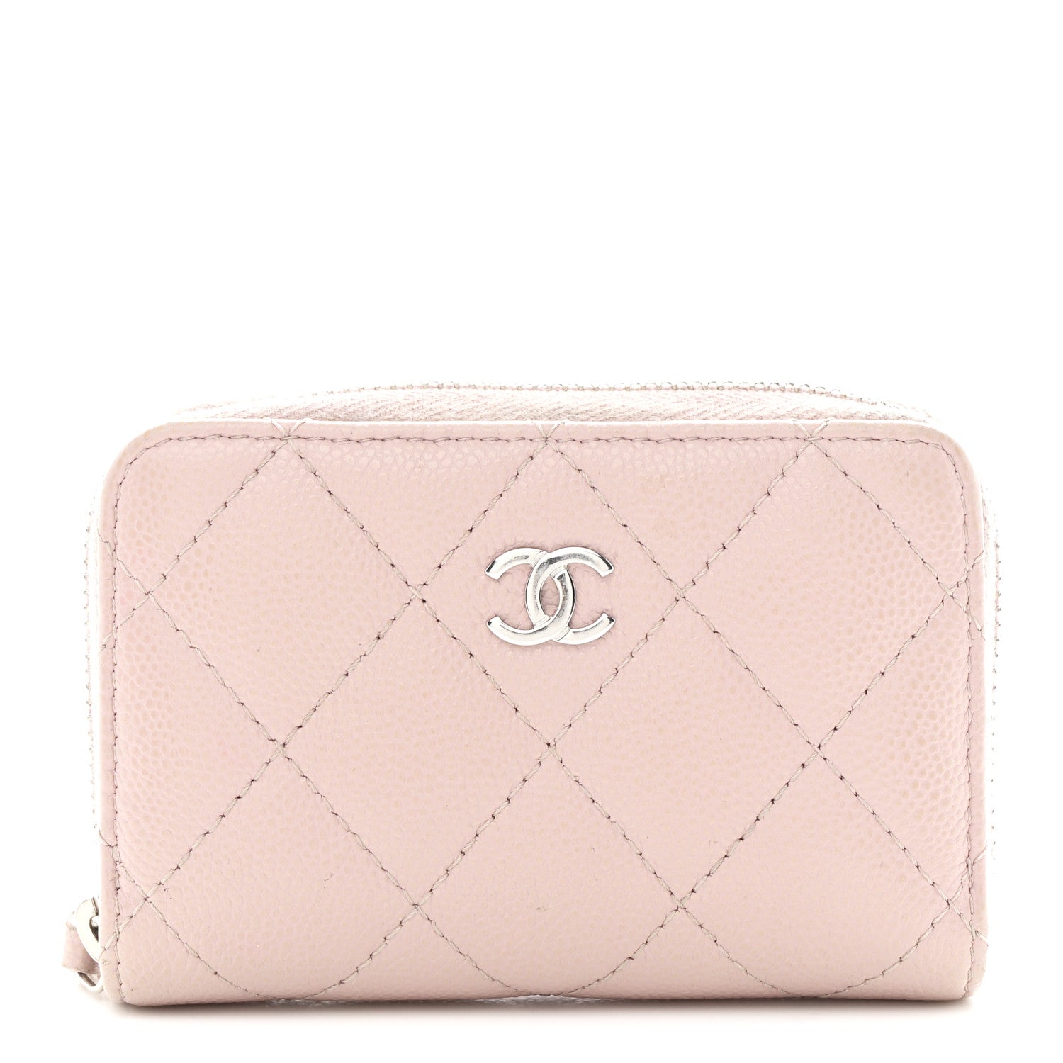 Chanel Caviar Quilted Zip Coin Purse Light Pink 1 of 8