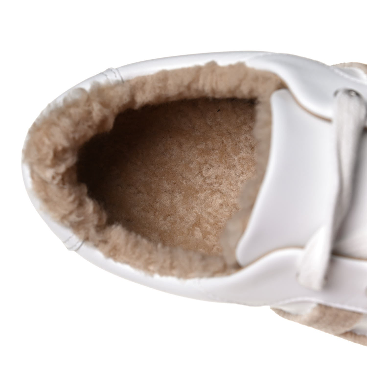 Hermes Calfskin Shearling Womens Avantage Sneakers 39.5 White Ecru 9 of 10