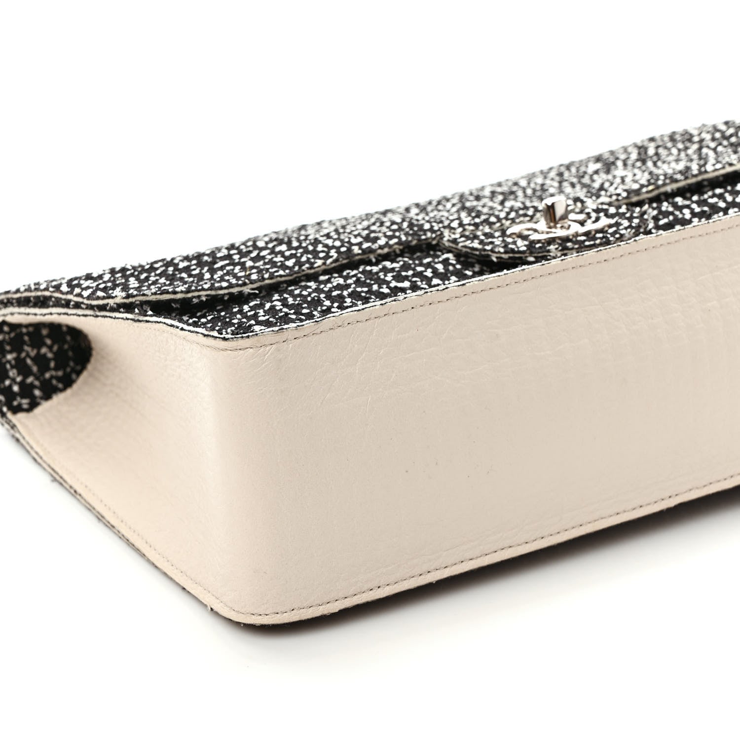 Chanel Tweed Jumbo Single Flap Black Ivory 8 of 9