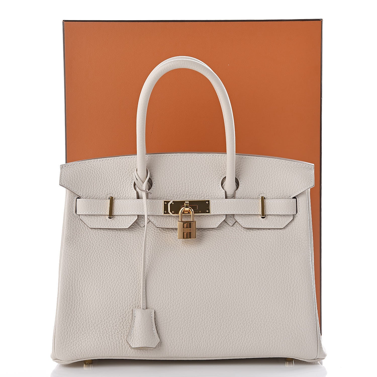 Hermes Taurillon Clemence Birkin 30 Craie 14 of 14