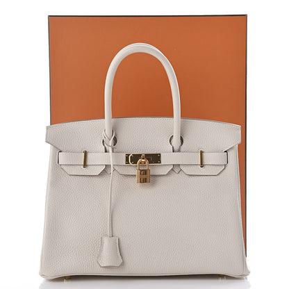Hermes Taurillon Clemence Birkin 30 Craie 14 of 14