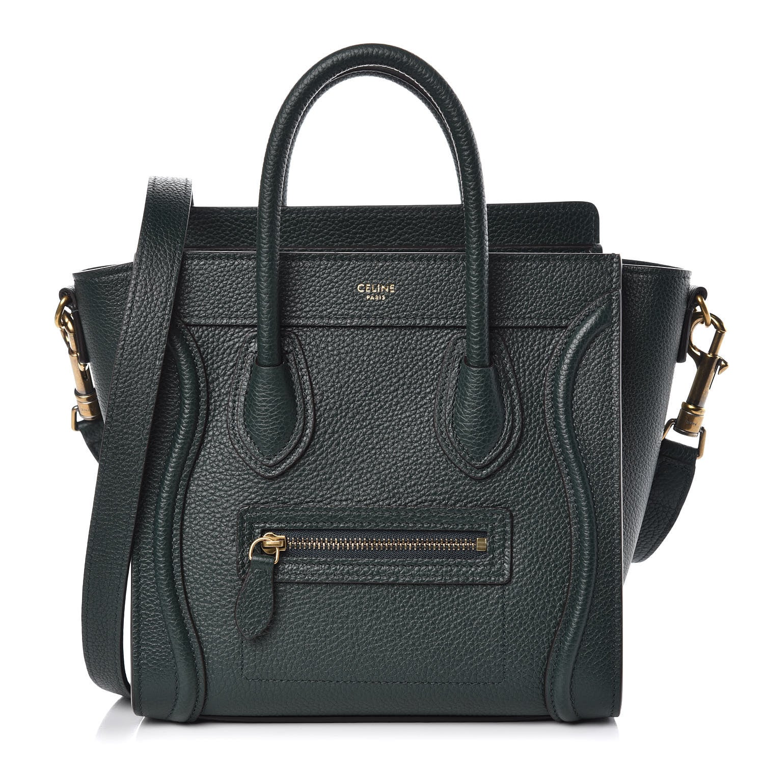 Celine Drummed Calfskin Nano Luggage Amazone 1 of 10