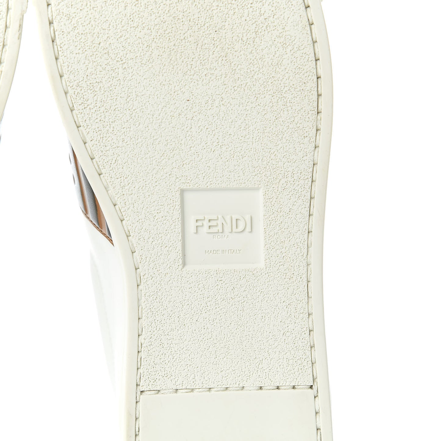 Vitello FF Embossed Pearland Slip On Sneakers 40 White Tobacco Moro