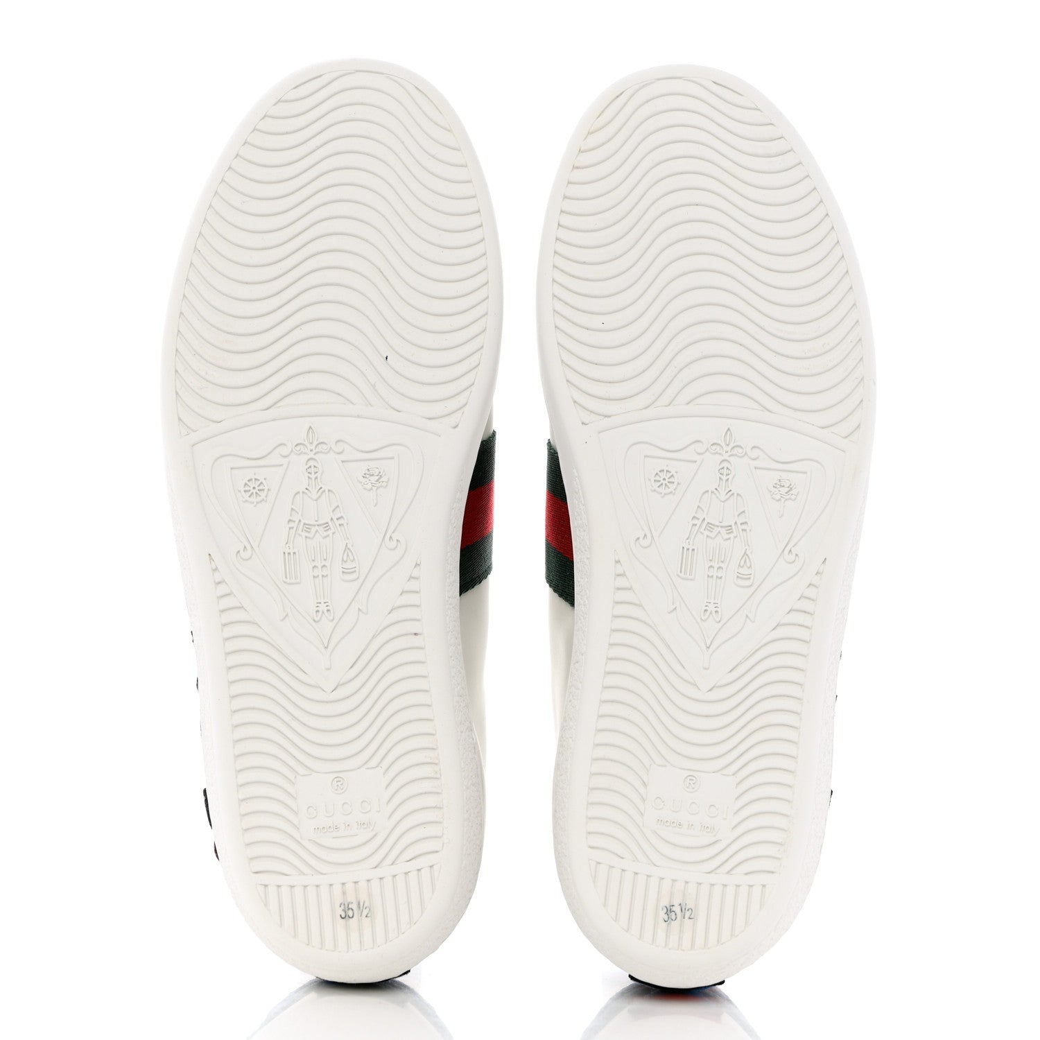 Gucci Calfskin Web Floral Embroidered Womens Ace Sneakers 35.5 White 5 of 9