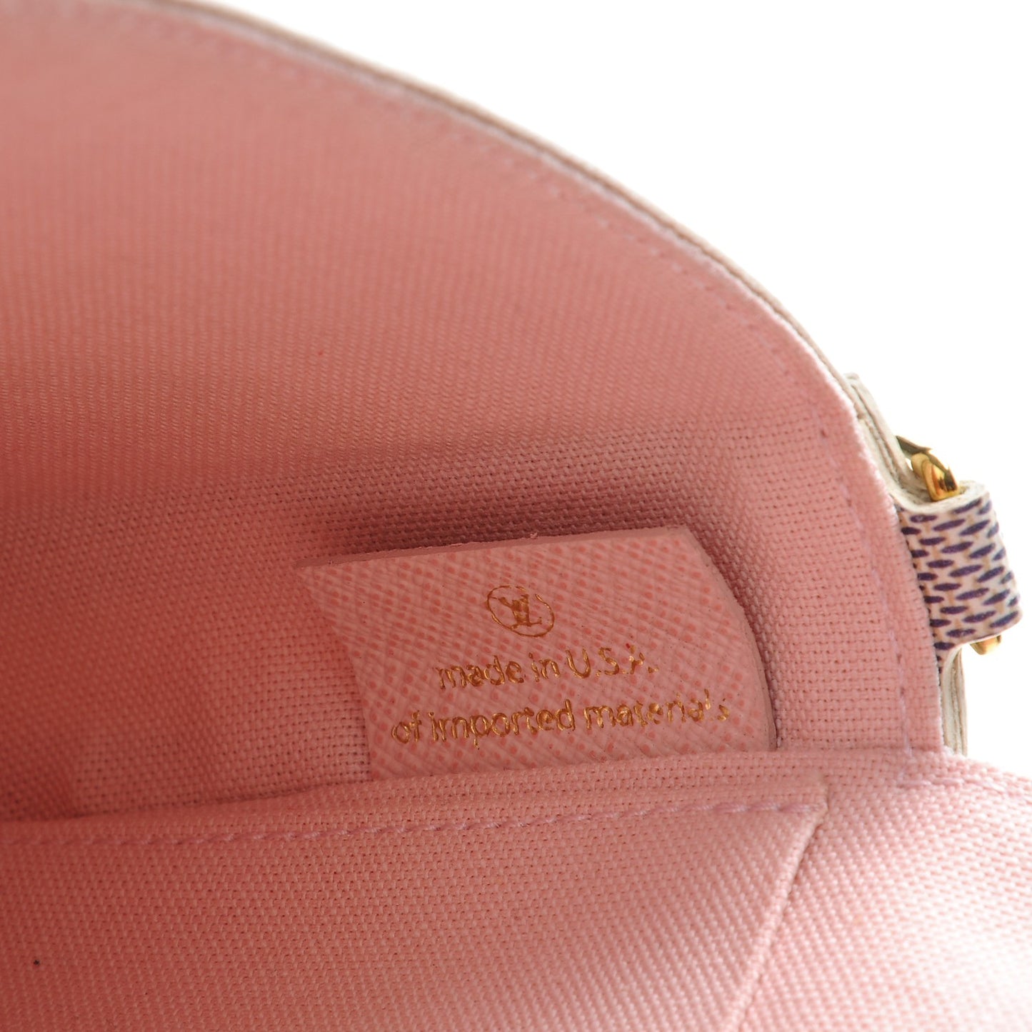 Damier Azur Pochette Felicie Chain Wallet Rose Ballerine