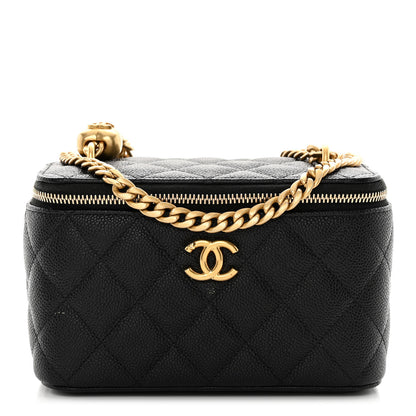 Chanel Caviar Quilted Sweetheart Vanity Case Black 1 of 11