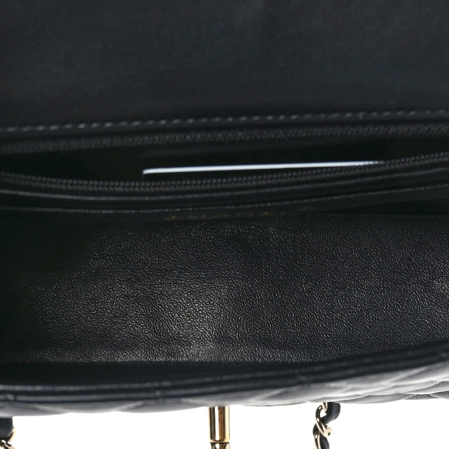 Lambskin Quilted Mini Rectangular Flap Black
