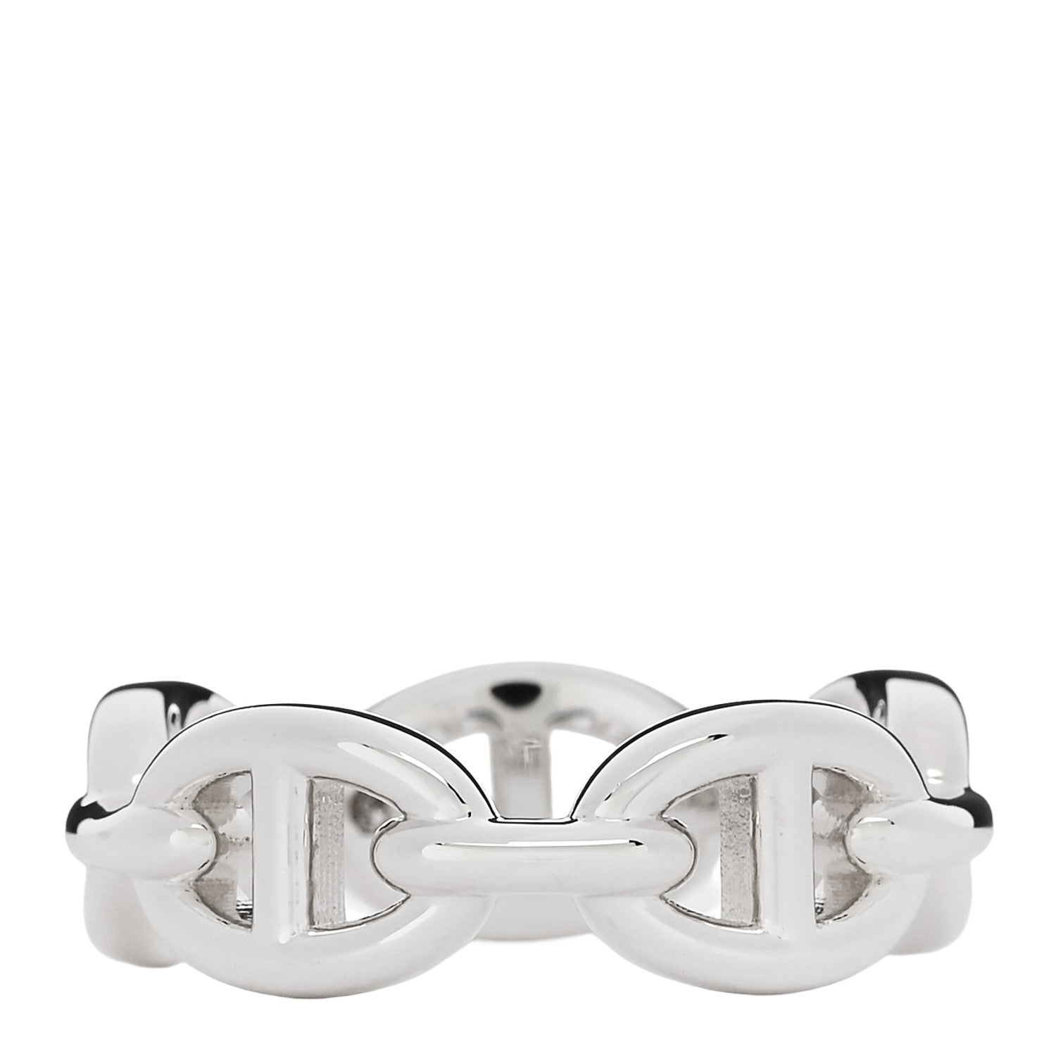 Hermes Sterling Silver PM Chaine d'Ancre Enchainee Band Ring 54 6.75 3 of 7