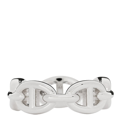Hermes Sterling Silver PM Chaine d'Ancre Enchainee Band Ring 54 6.75 3 of 7