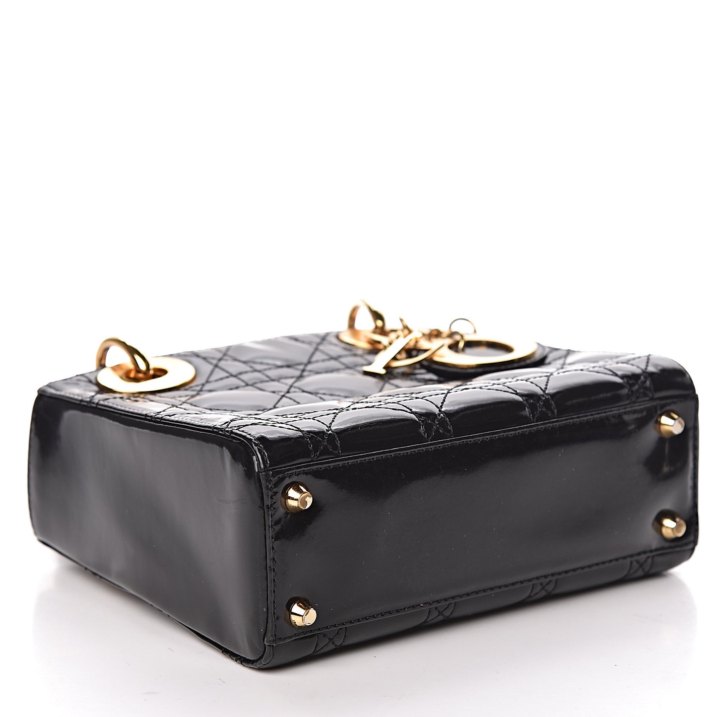 Patent Cannage Mini Lady Dior Black