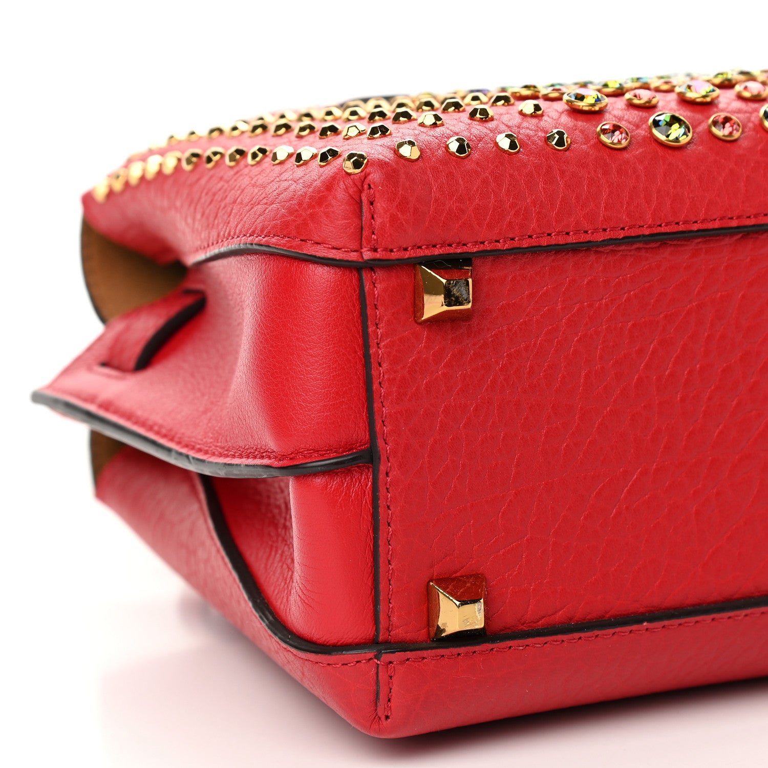 MCM Calfskin Swarovski Crystal Ball Mini Milla Tote Ruby Red 7 of 8