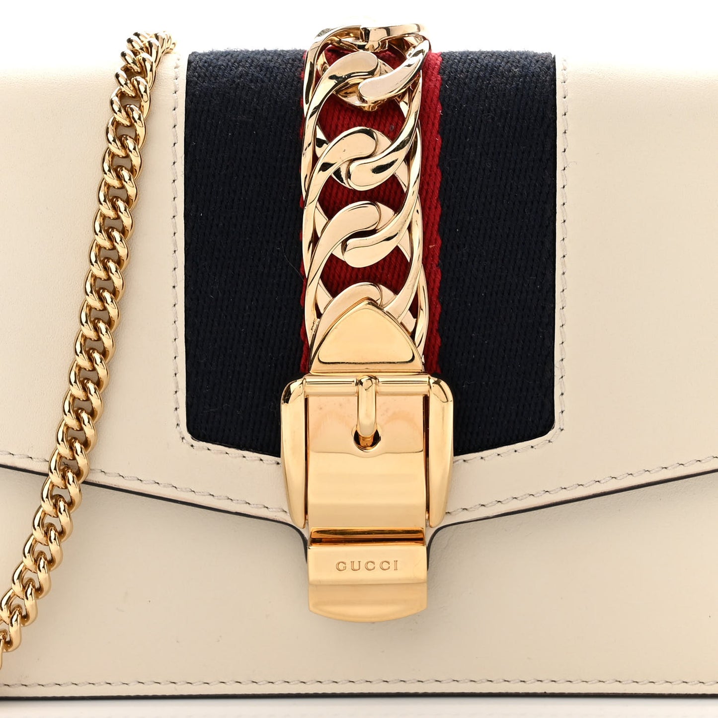 Calfskin Super Mini Sylvie Chain Shoulder Bag White