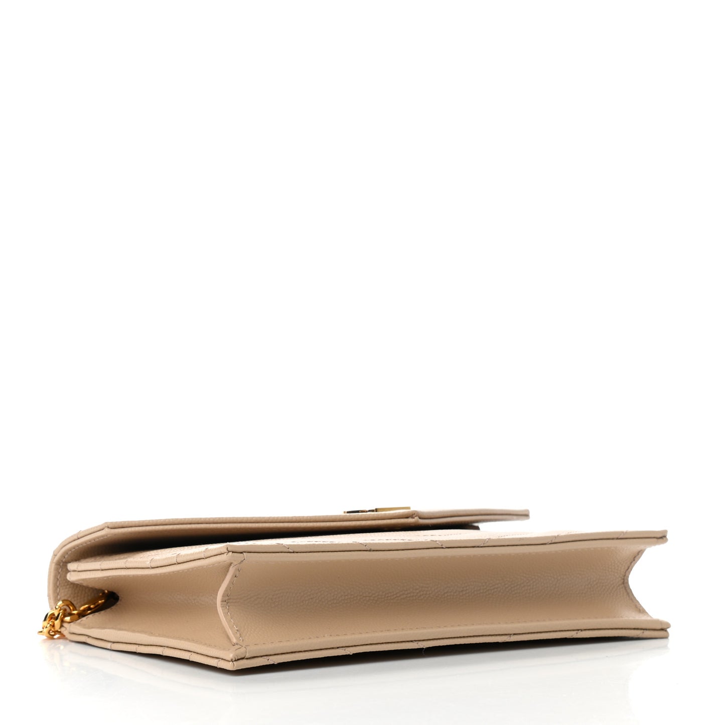 Grain De Poudre Matelasse Chevron Monogram Envelope Chain Wallet Nude Powder