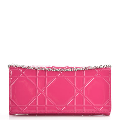 Christian Dior Patent Cannage Rendez-vous Chain Wallet Fuchsia 1 of 8