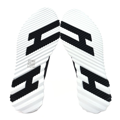 Hermes Technical Canvas Goatskin Fun Sneakers 39 Black White 5 of 8