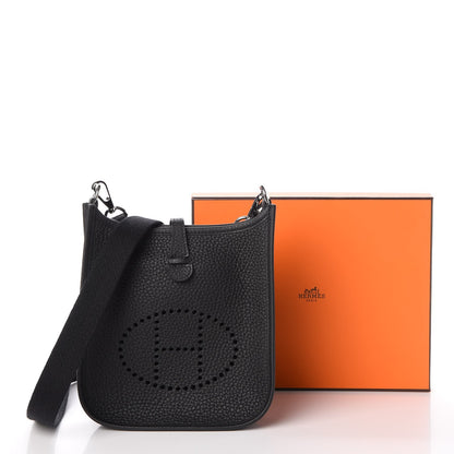 Hermes Taurillon Clemence Evelyne TPM Black 8 of 8