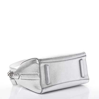 Givenchy Metallic Sugar Goatskin Mini Antigona Silver 5 of 10
