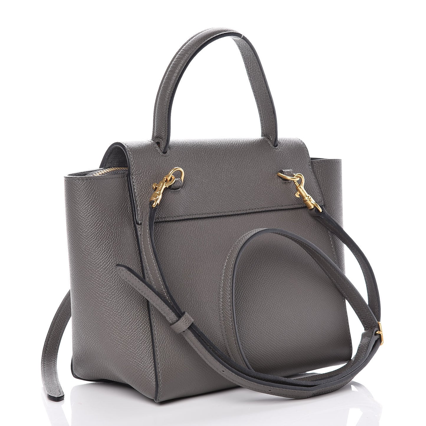 Grained Calfskin Nano Belt Bag Grey