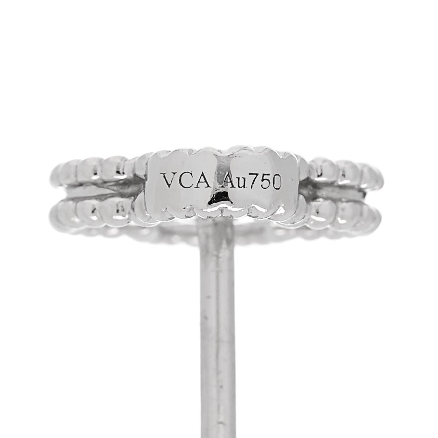 Van Cleef & Arpels 18K White Gold Diamond Sweet Alhambra Earrings 4 of 4