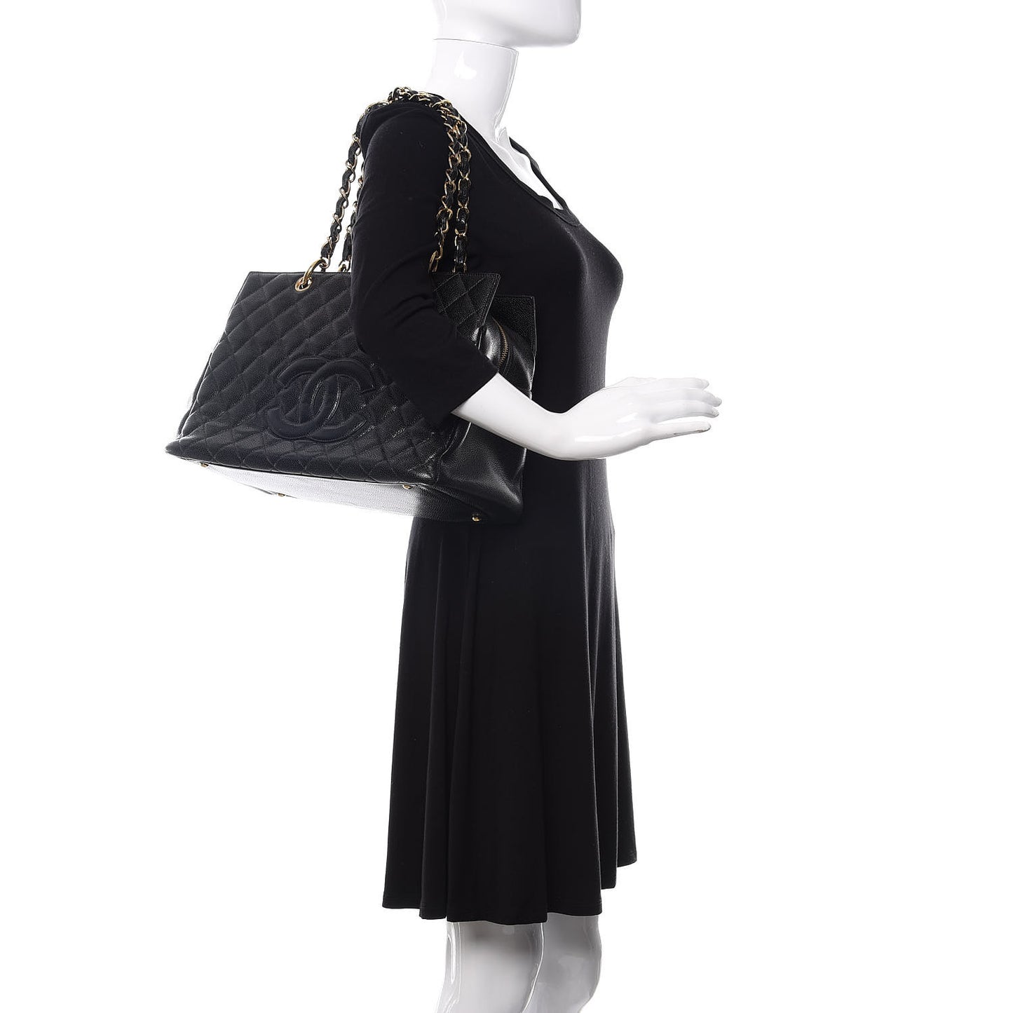 Caviar Quilted Grand Timeless Tote GTT Black