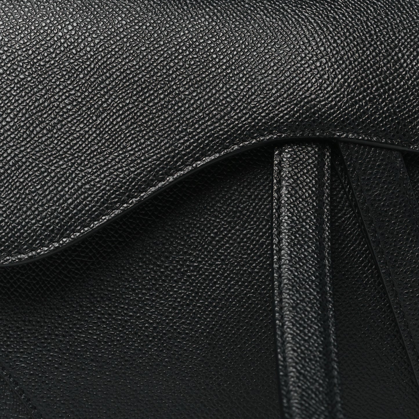 Grained Calfskin Saddle Bag Black