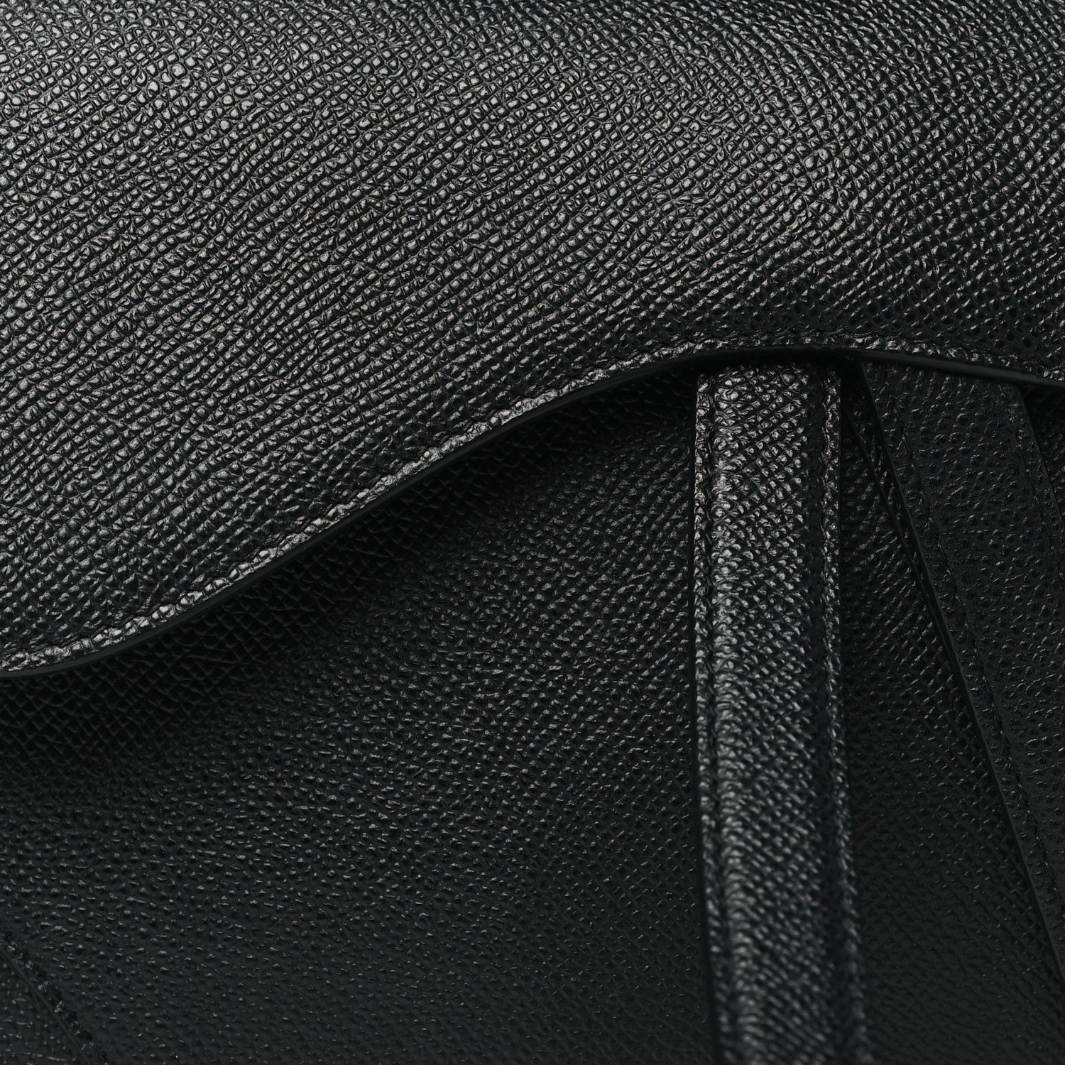 Christian Dior Grained Calfskin Saddle Bag Black 8 of 10
