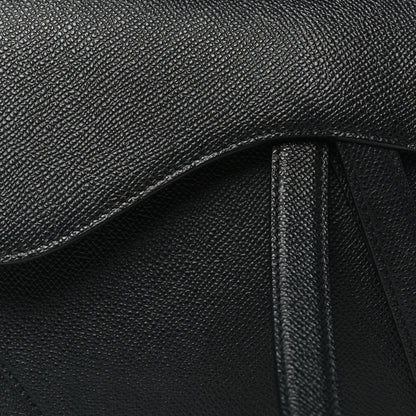 Christian Dior Grained Calfskin Saddle Bag Black 8 of 10