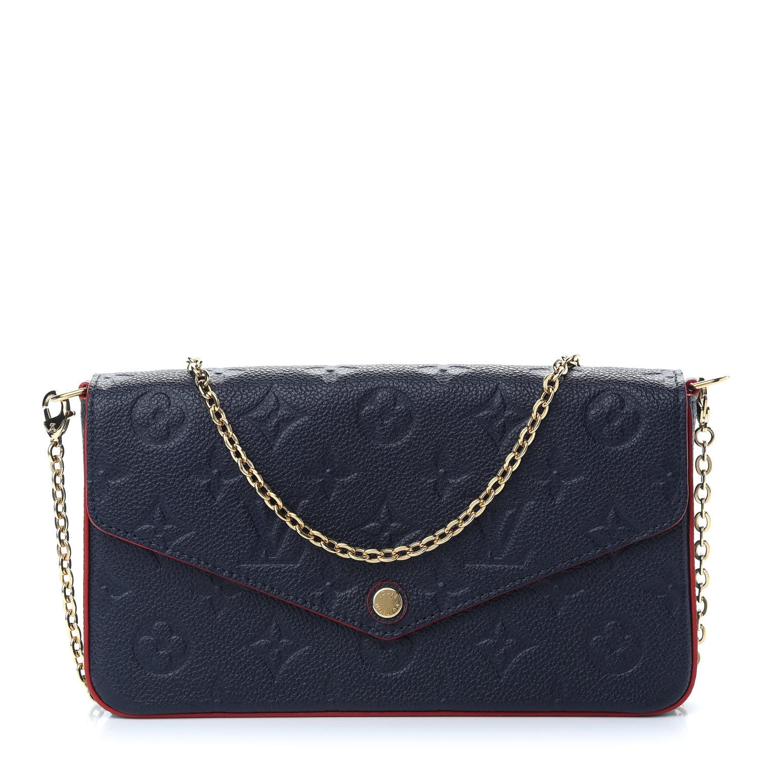 Louis Vuitton Empreinte Pochette Felicie Chain Wallet Marine Rouge 3 of 10