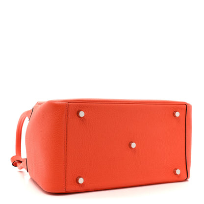 Hermes Taurillon Clemence Verso Lindy 30 Orange Poppy Bordeaux 4 of 9