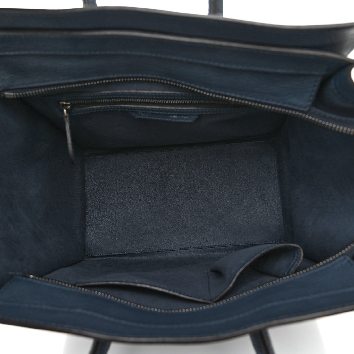 Celine Drummed Calfskin Mini Luggage Blue 5 of 13