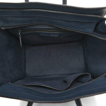 Celine Drummed Calfskin Mini Luggage Blue 5 of 13