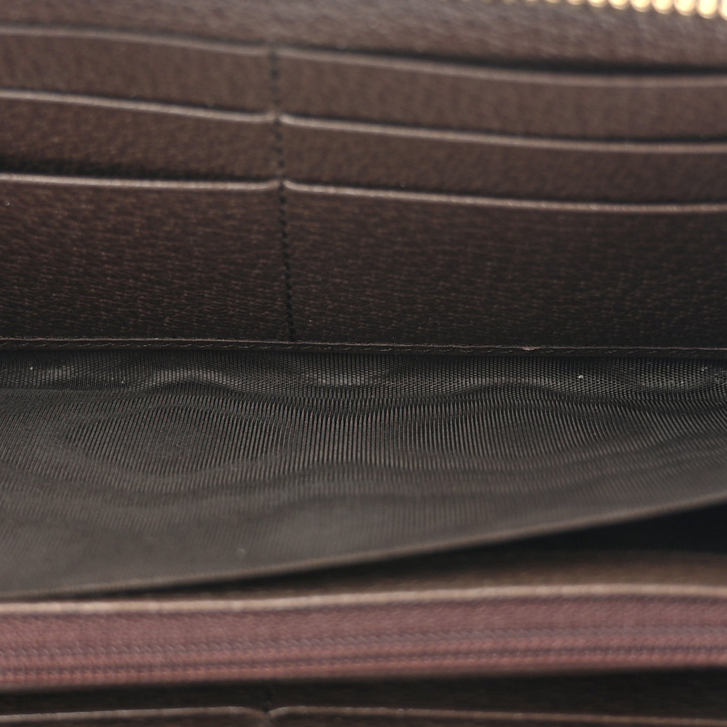GG Supreme Monogram Web Ophidia Zip Around Wallet Brown