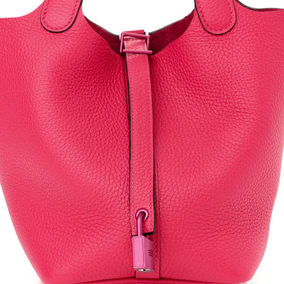 Hermes Taurillon Clemence Monochrome Picotin Lock 18 PM Rose Mexico 8 of 11