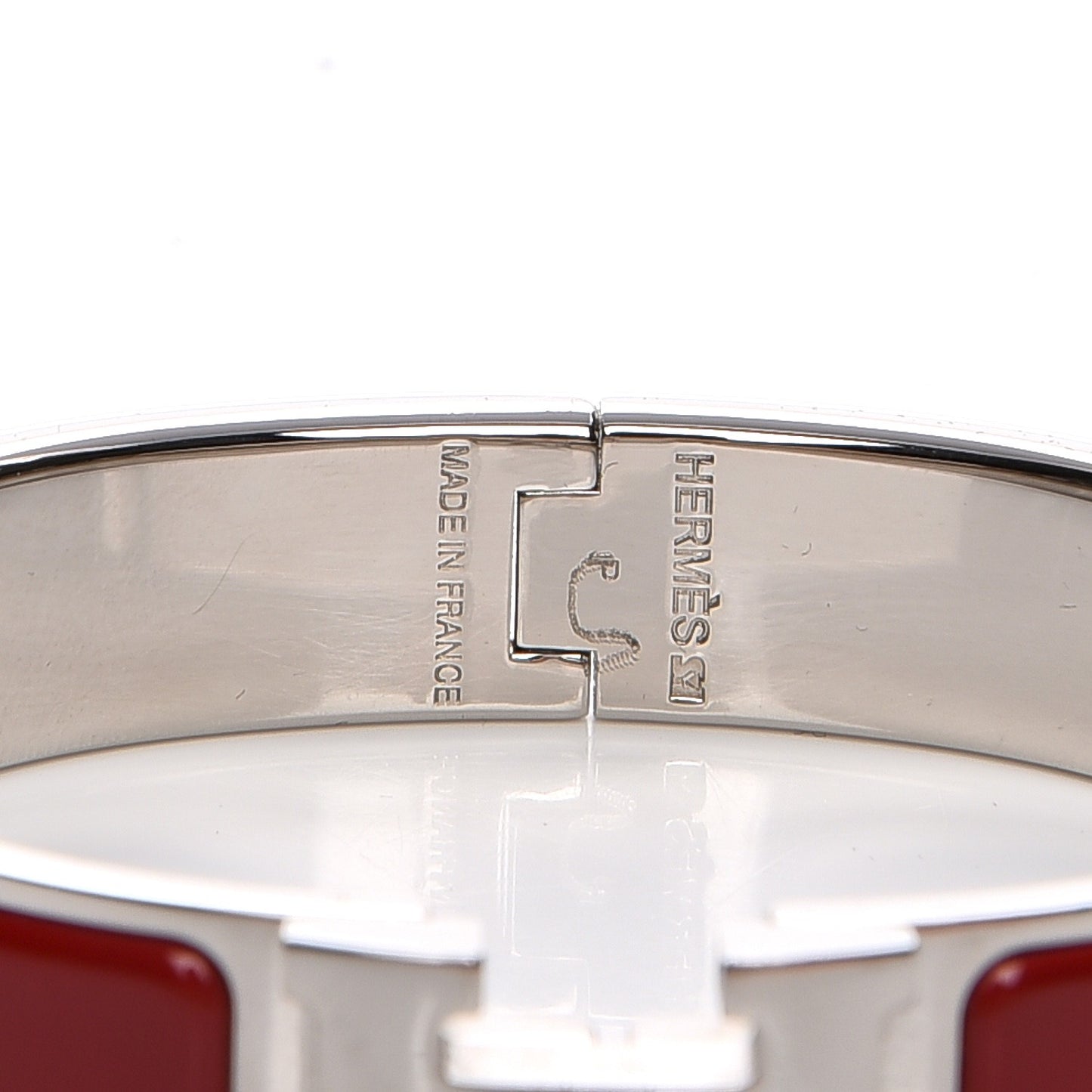 Enamel Narrow Clic Clac H Bracelet PM Rouge Amarante